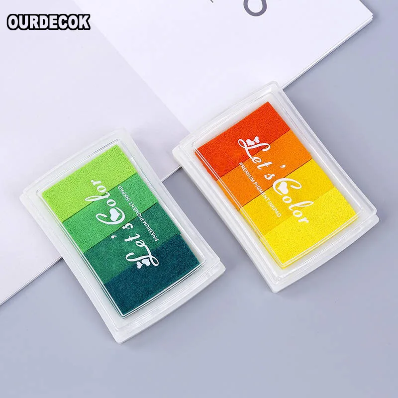 6 pcs Creative DIY Oil 24 Colors Rubber Stamps Ink Pad for Vivid Scrapbook Albums Card-making Craft Fingerprint Tree