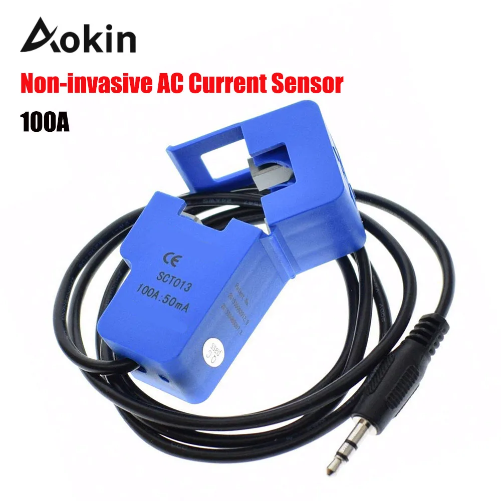 Arus AC Sensor SCT-013-000 2 Pcs/1 Pcs Non Invasif Split Core Current Transformer Arus AC Sensor 100A 50mA SCT-013-000