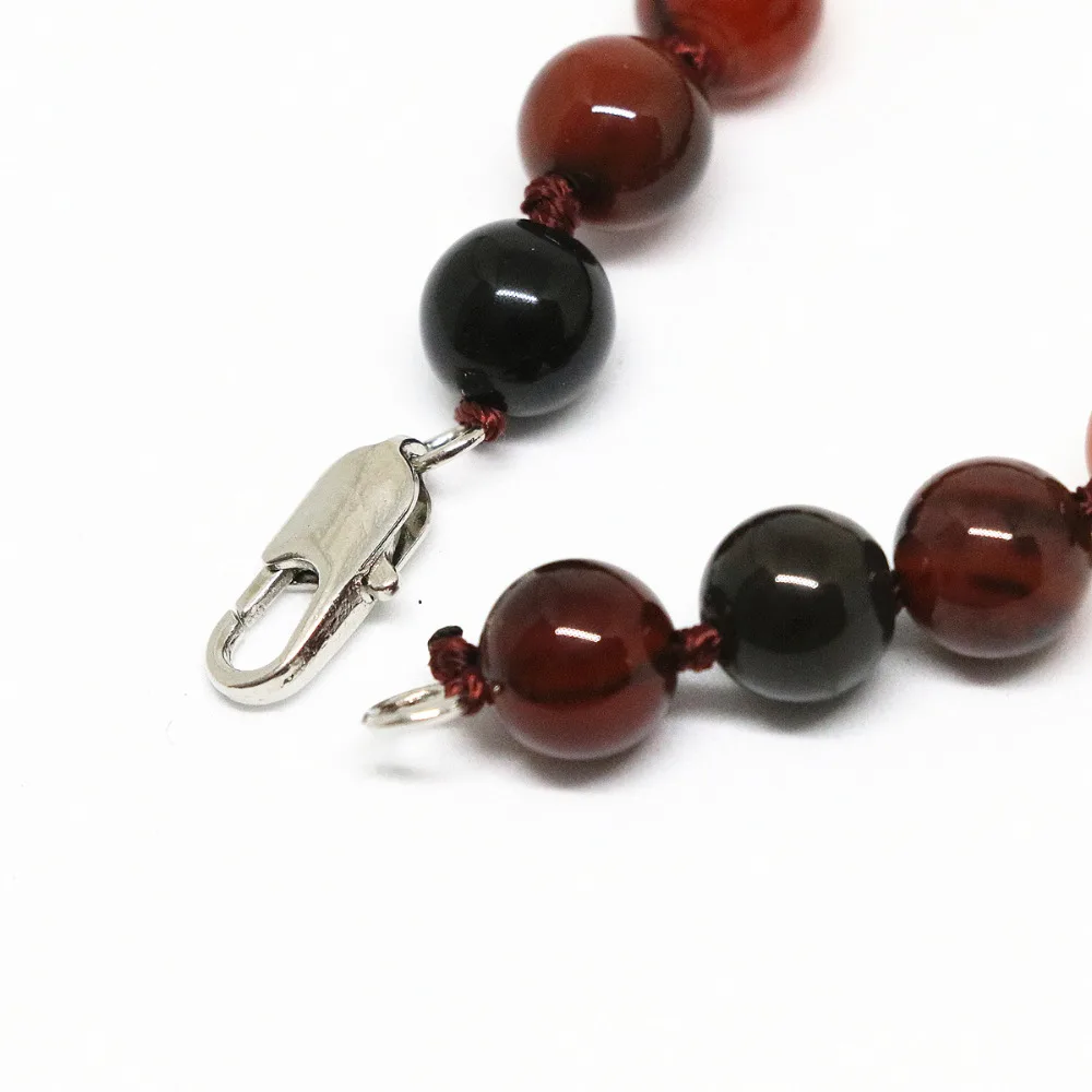 Noble dream agat 8,10mm carnelian onyx multi-color round beads long chain women ceremony lovely necklace jewelry 36inch B1470