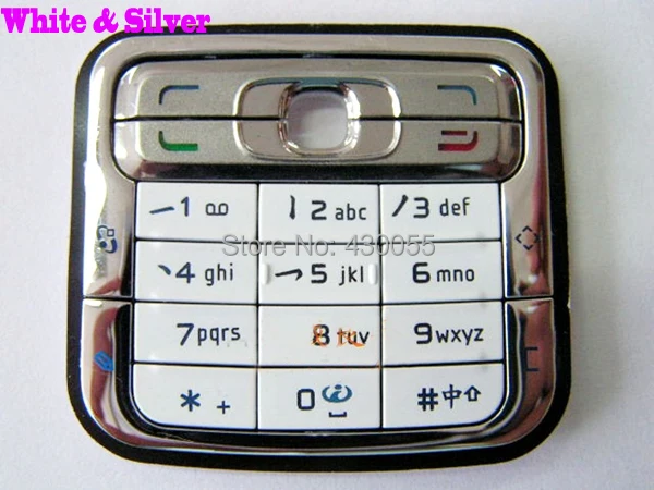 White&Silver Color New Original Housing Main Home Function Keyboards Keypads Cover Case For Nokia N73, Free Shipping