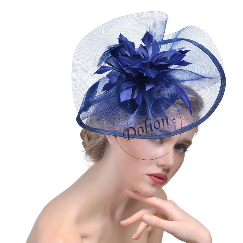 

Lady New Fedoras Hat Girls Linen Fedoras Cap Female British Style Hemp Hair Accessories Bridal Headwear Clip Banquet Hat B-8291