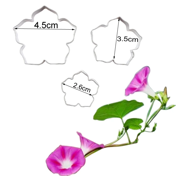 Petunia flower Petal Veiner Silicone Moulds Cake Decorating Tool Fondant Surgar Clay Gumpaste Mold Stainless Steel Cutter CS358