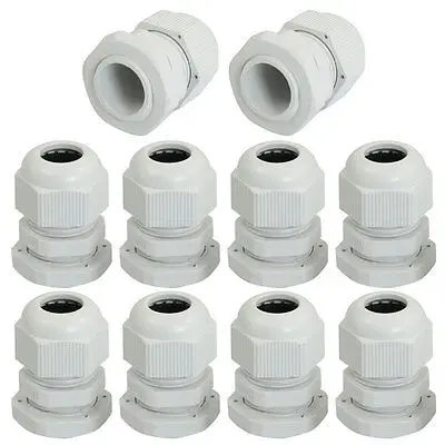 

White Plastic Waterproof PG13.5 6-12mm Diameter Cable Gland 10PCS