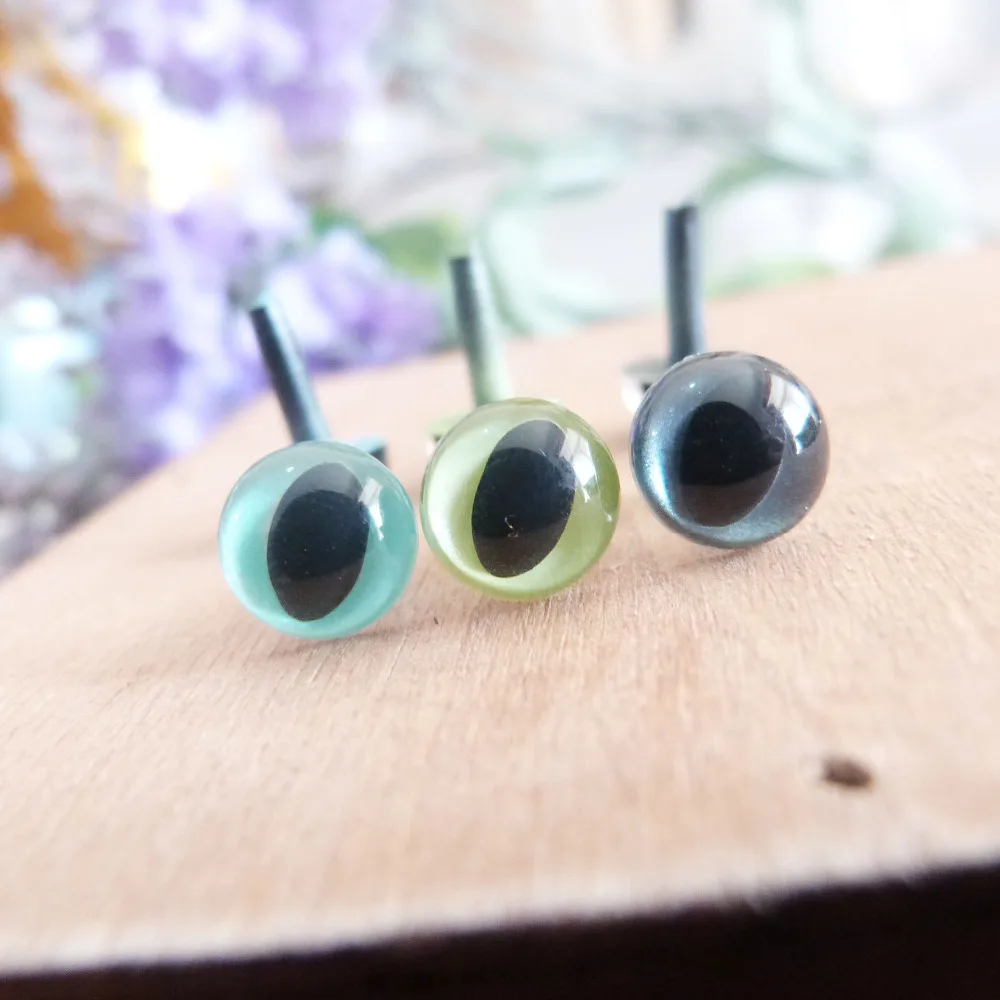 

500pcs/lot smooth stem plastic toy cat eyes without washer 7.5mm/9mm/10.5mm/12mm/15mm/18mm handcraft paint-color option