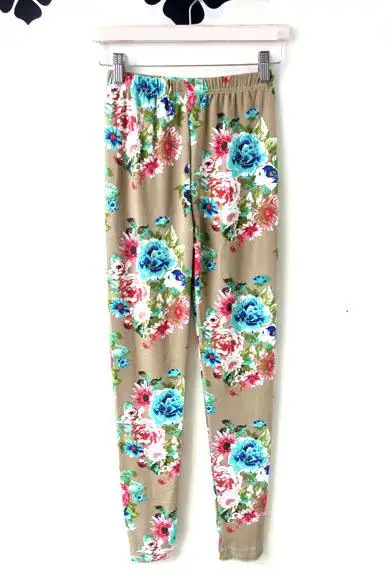 2024 New Arrival Vintage Floral Printed Bottompants Elastic Waist Ankle-length Leggings 11 Colors Available