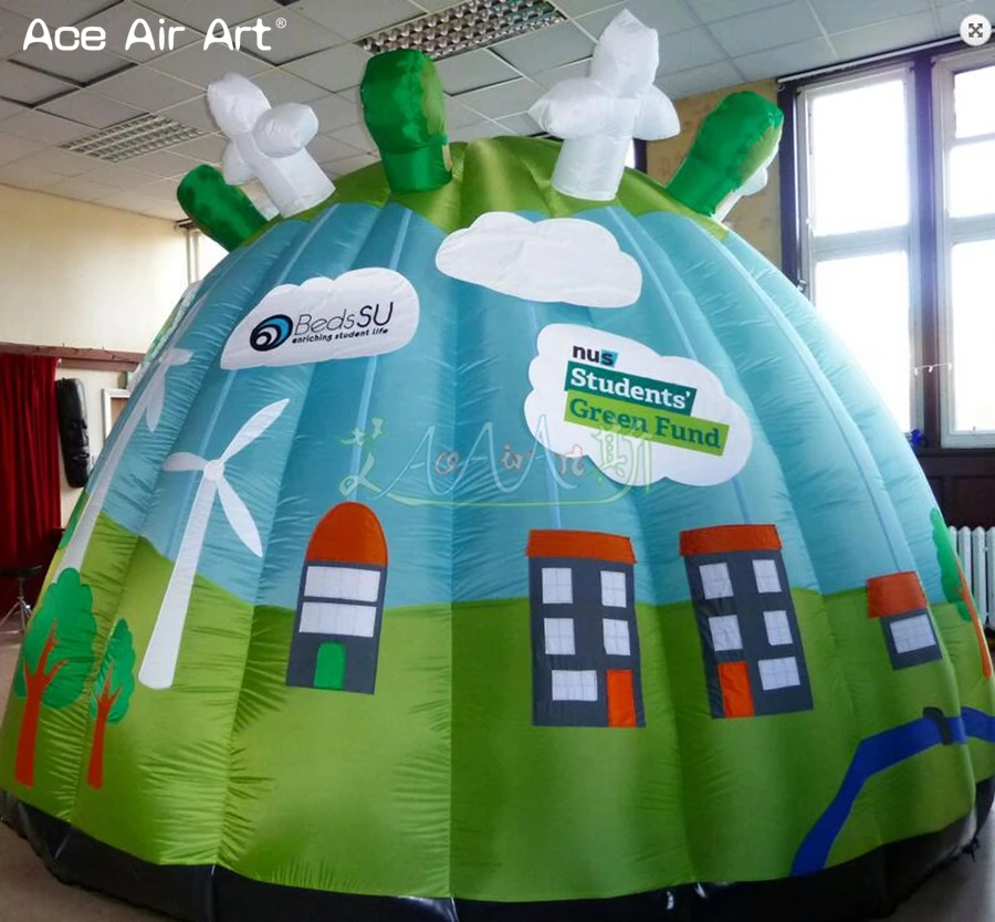 Green Dome Inflatable Interactive Pod,Game And Sensory Dome House,Hub Pob Tent For Children