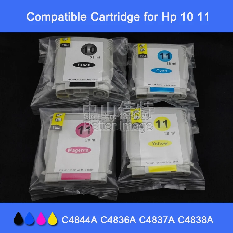 INK WAY 3 sets of new compatible ink cartridge for HP 10XL 11 C4844A C4836A C4837A C4838A china manufacturer ink cartridge