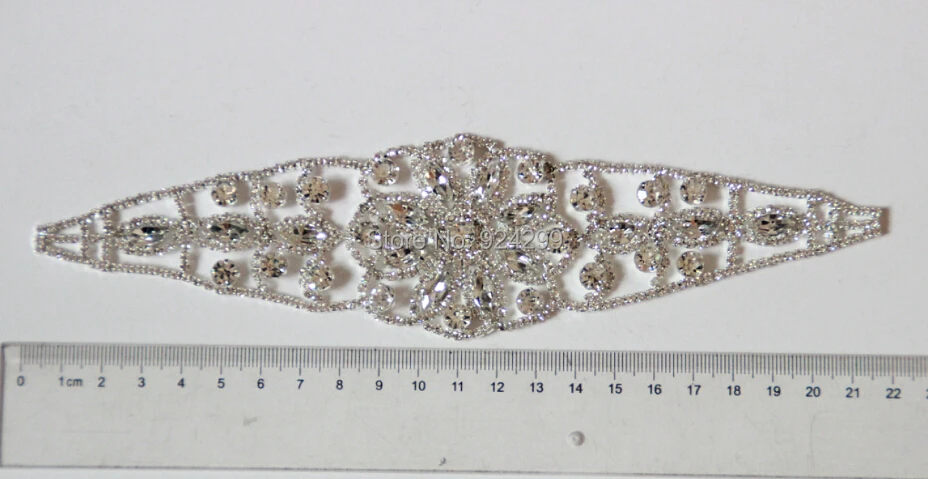 Free Shipping High Quality 5pcs/lot 8.5'' Crystal Rhinestone Applique for Wedding Gown Bridal Sash  Evening Wear LSAP005