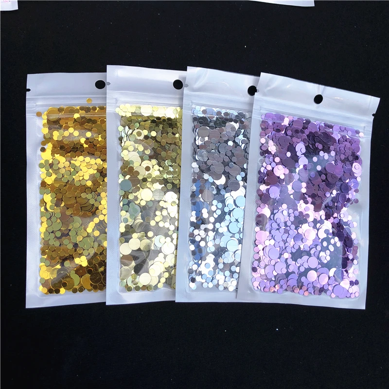 2400pcs/Lot Multi Size 3mm 6mm Round Dot Shape Loose Sequins Paillettes Nail Beauty,Bags Decoration,wedding decoration confetti