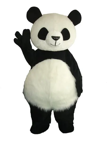 

2018 Time-limited Crazy Sale@ Long Hair Panda Bear Animal Cosplay Adult Size Mascot Costumes Fancy Party Dress Suit +epe Head