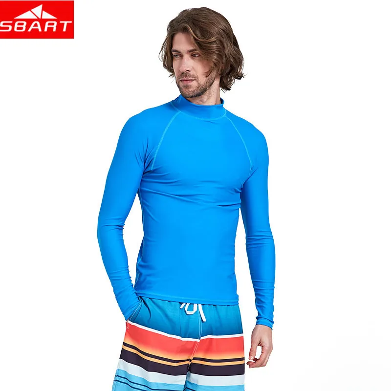 SBART Mens Long Sleeve Wetsuits Tops Lycra Anti-UV Breathable Snorkeling Surfing Swimming Bathing Shirt Diving Wet Suit T-Shirts