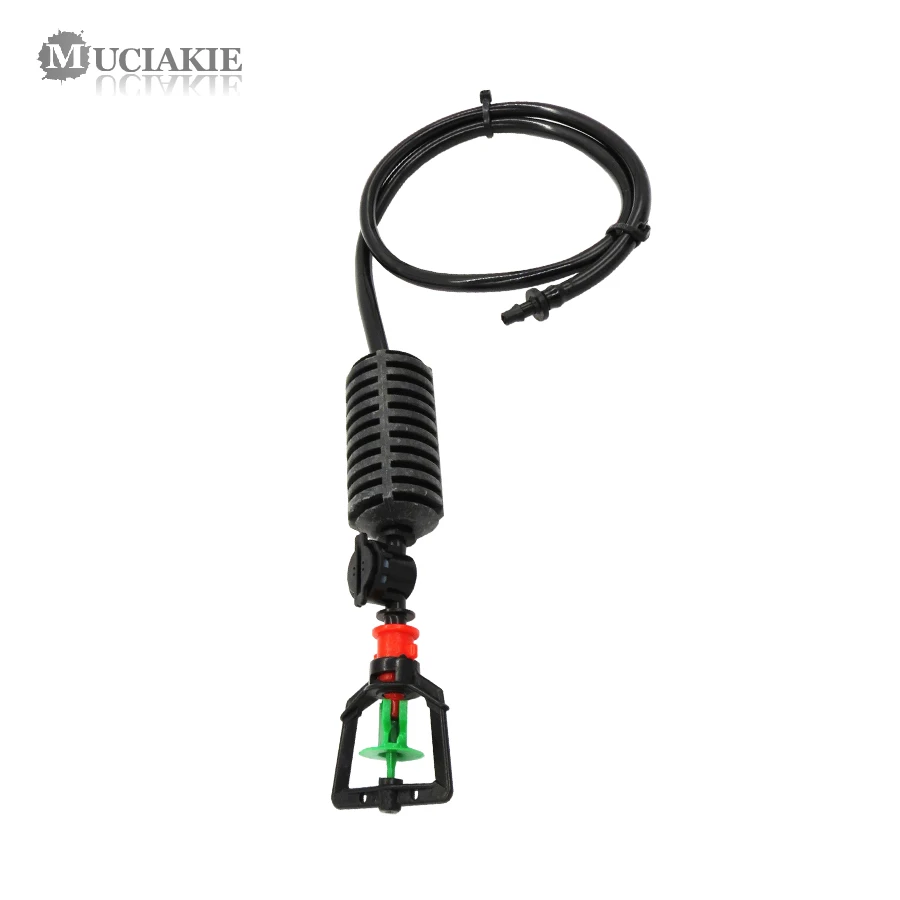 MUCIAKIE 1PC Micro Hanging Sprinklers Garden Irrigation 360 Degrees Rotating Nozzle with Anti Drip Device Heavy Hammer PVC Hose