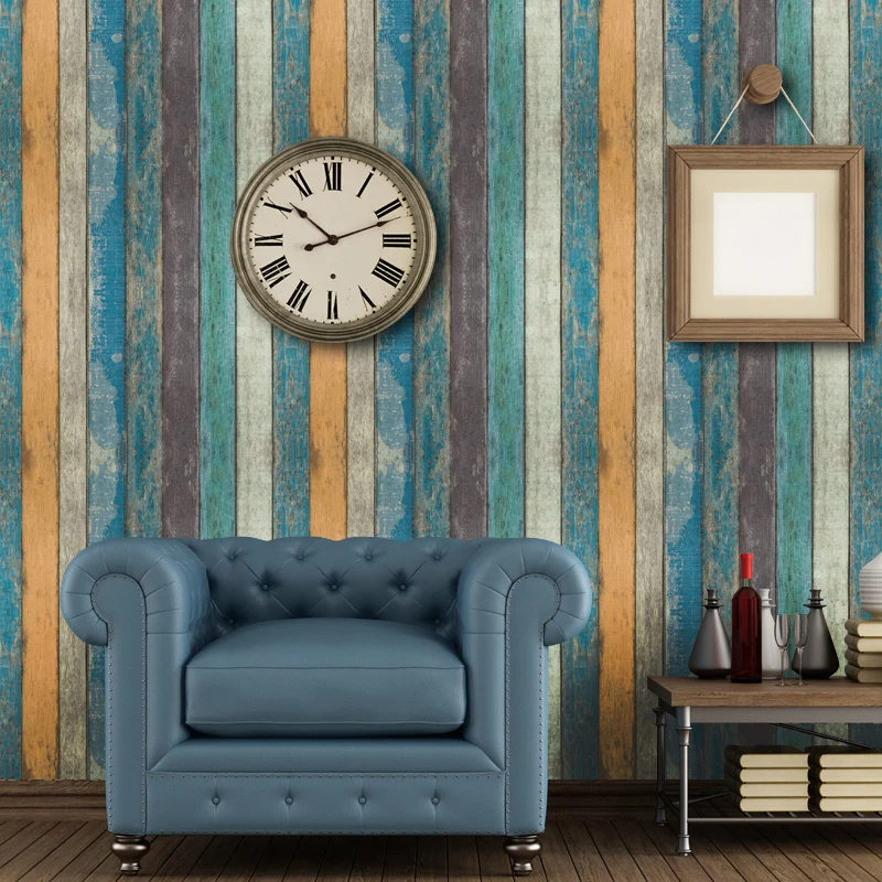 Modern Vintage Wood Self-Adhesive Wallpapers for Living Room Furniture Bedroom Wals Waterproof Vinyl Roll Wall contact-paper