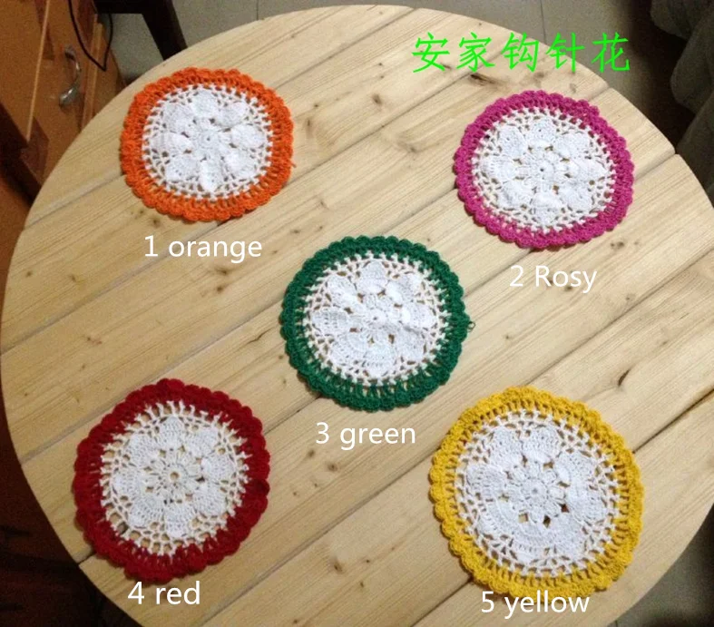 2015 new arrival ZAKKA women 12lot tableware lace felt as innovative item household table pads cup coaster for home with flower