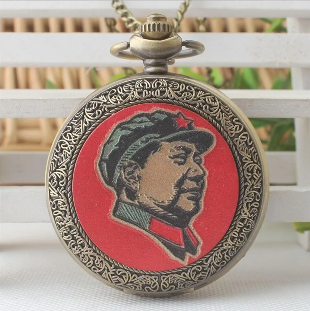 collection of Chinese statues chairman Mao Zedong statue watches unique exquisite Pocket  watch shipping free