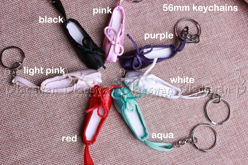 Satin pointe shoe key chain Dance Gifts Ballet shoe Keychain coin purse key rings Customize Logo Wedding Souvenir Keyring Kids