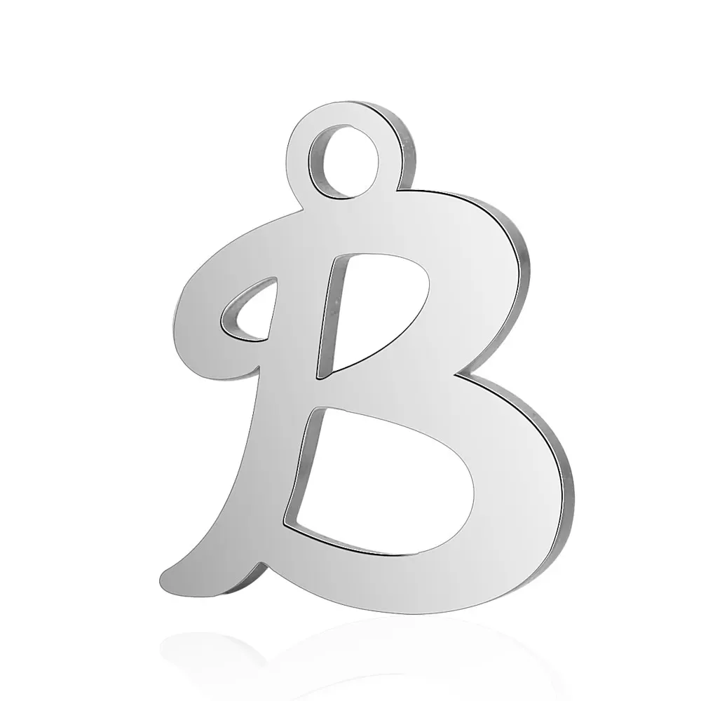 10pcs/lot 316 Stainless Steel Alphabet Charms Laser Cutting Initial A-Z Letter DIY Jewelry Making Finding Wholesale
