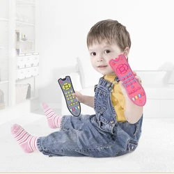 Brinquedos de controle remoto para bebês, brinquedos educativos em 3 línguas com telefone celular, máquina de aprendizado remoto