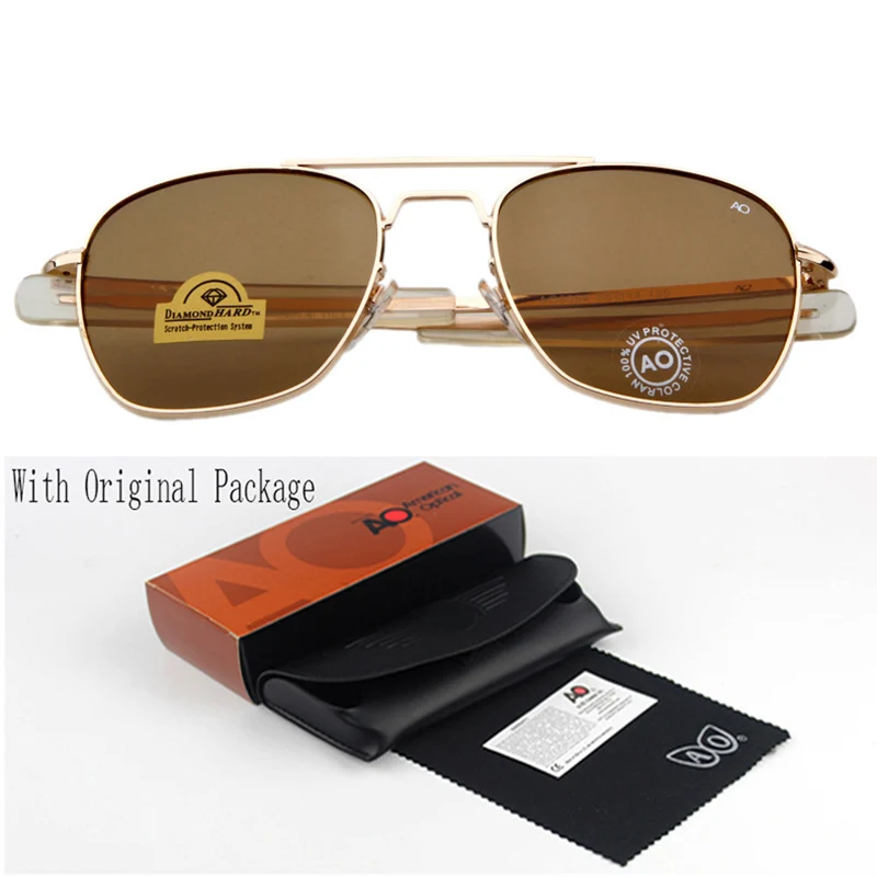 Fashion Sunglasses Men American Army Military Brand Designer AO Sun Glasses For Male Optical Glass Lens  de sol RS263