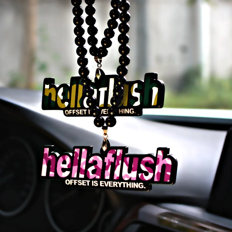 Noizzy Hellaflush Camouflage Car Auto Fashion Pendant JDM Interior Rearview Mirror Ornament Hanging Dangle Acrylic  Styling