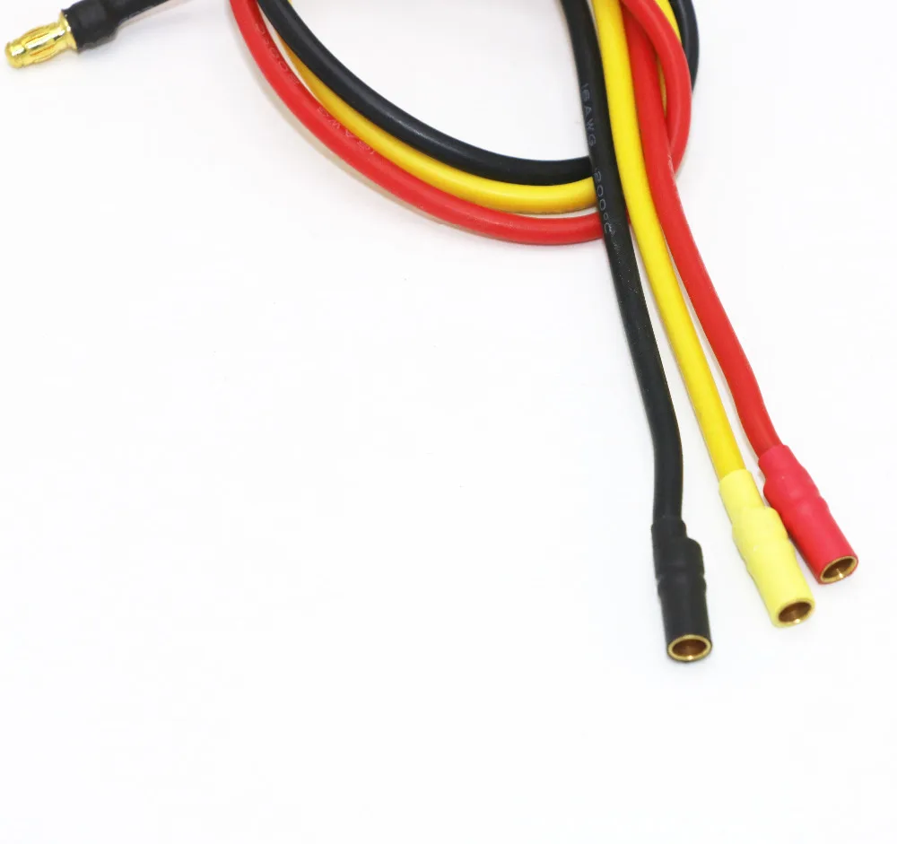 3pcs/lot 300mm 30cm 3.5mm Gold Bullet Banana RC Brushless Motor ESC Connectors Extension Cable Wire 16 awg