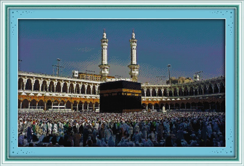 Pilgrimage to Mecca cross stitch kit landscape18ct 14ct 11ct count printed canvas stitching embroidery DIY handmade needlework