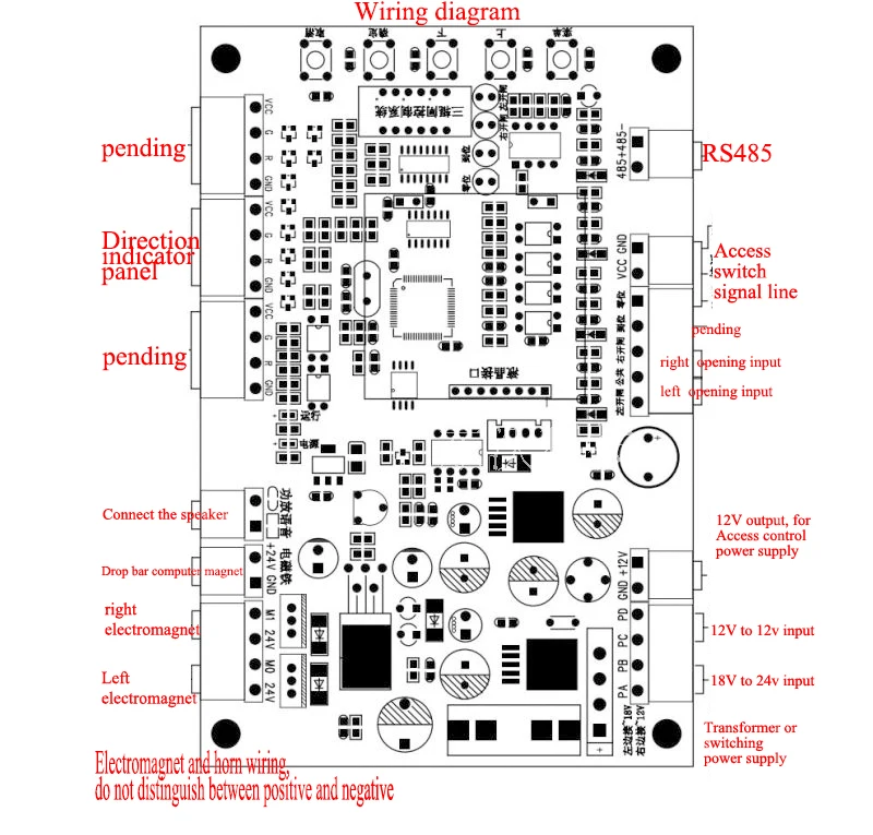 Access Control Board for security tripod turnstile gate DC24V vertical tripod turnstiles circuit board