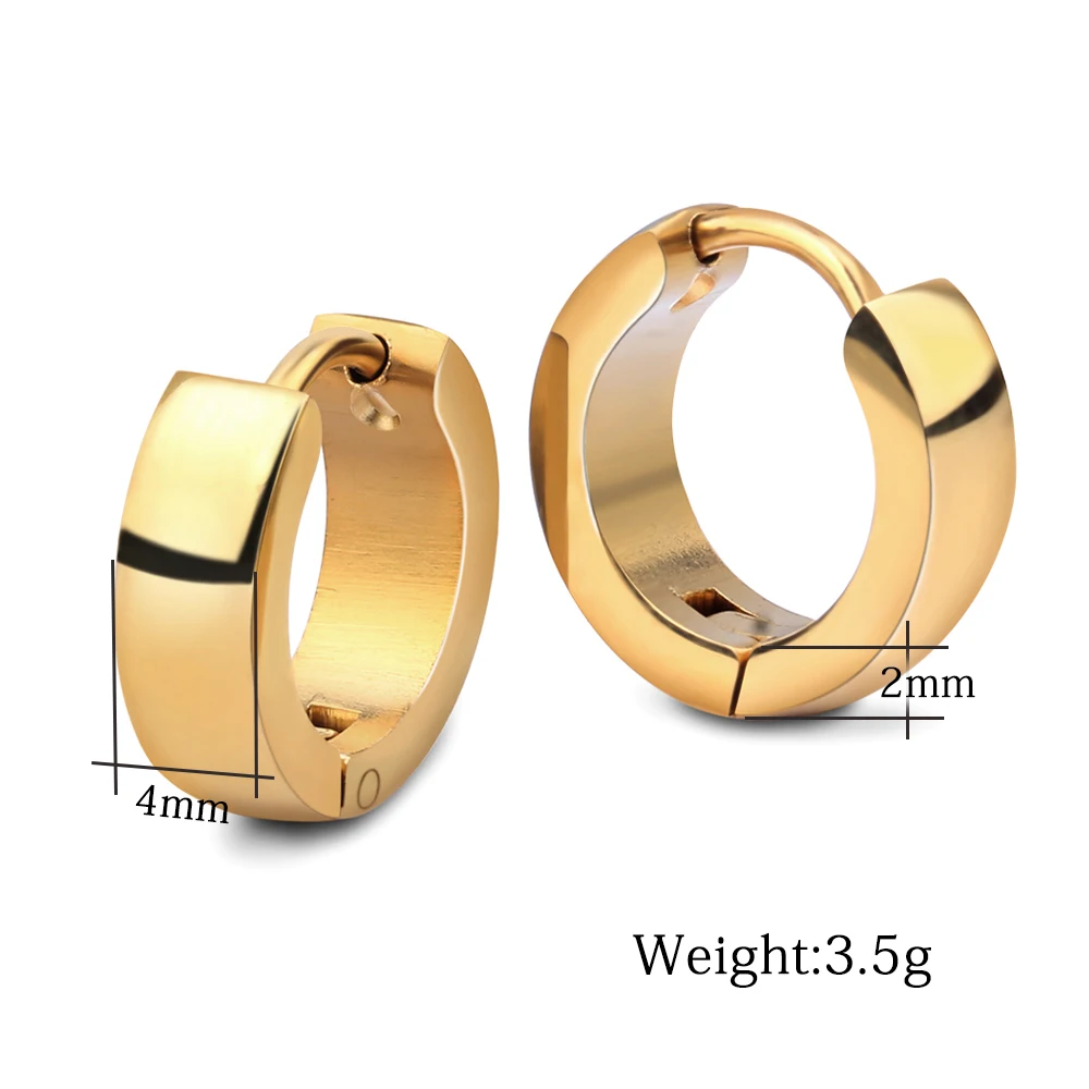 Cute Hoop Earrings for Women / Men Gold / Silver Plated Stainless Steel Metal Keep Color Jewelry Party Accessories Earring Gift