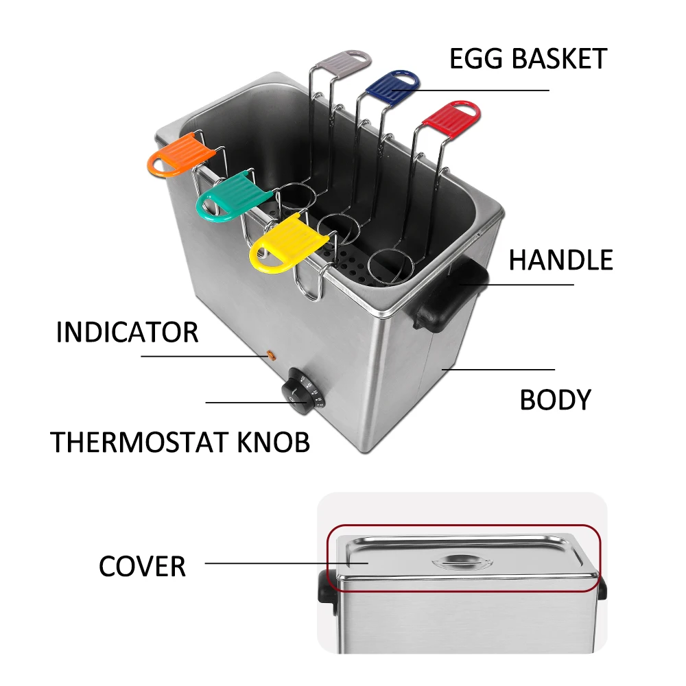 ITOP Egg Cooker Electric Egg Boiler Professional  2600W Capacity About 30 Eggs Kitchen Cooking Machine With 6 Egg Baskets