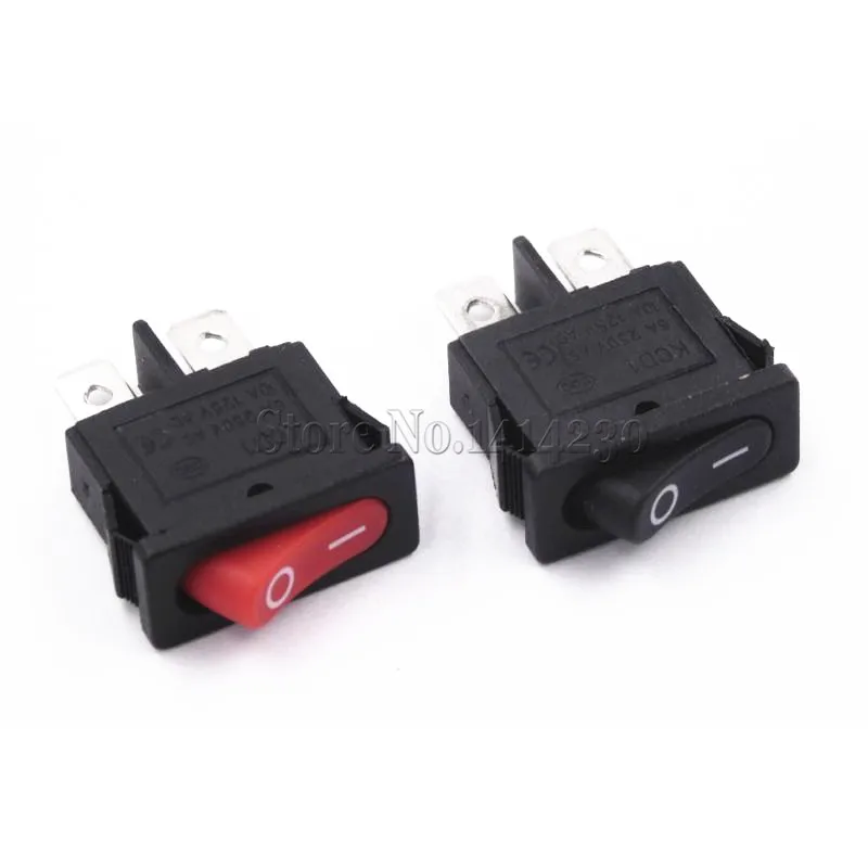 10PCS KCD1-110 10x22mm Black Red Ultrathin Rocker Switch Small Instrument Power Switch 6A 250V 10A 125VAC