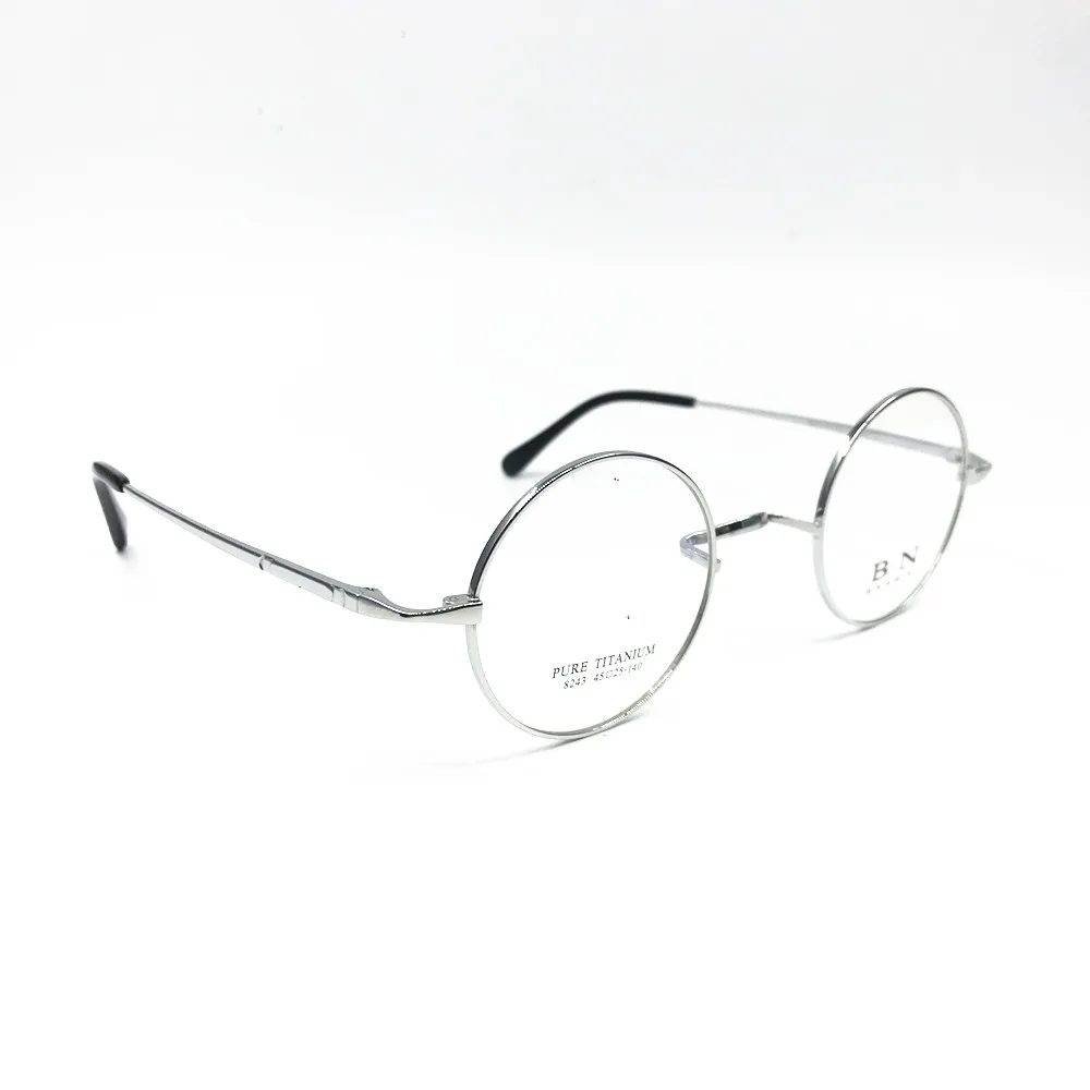 Pure Titanium Vintage 45mm Small Round Eyeglass Frames Full Rim Rx able Glasses