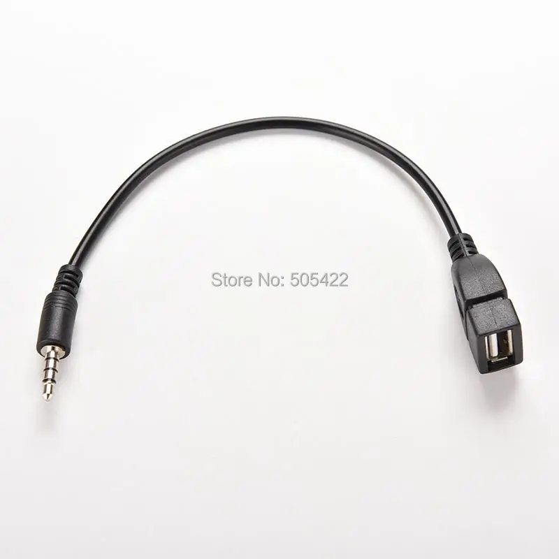 3.5mm Male AUX Audio Plug Jack To USB 2.0 Female Converter Cable Cord Car MP3 30pcs/lot