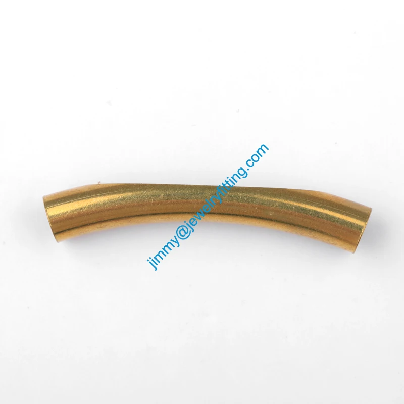 

2013 New Jewelry findings Raw Brass opened Bent Tubing tube spacer tube beads for bracelet 7*45mm