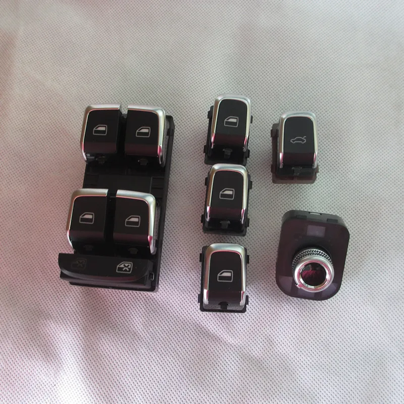 

Genuine 6 Pcs Chrome Master Window Door Lifter Switch Trunk Switch Mirror Switch Audi A4 S4 RS4 B8 A5 S5 Q5 2013-2016