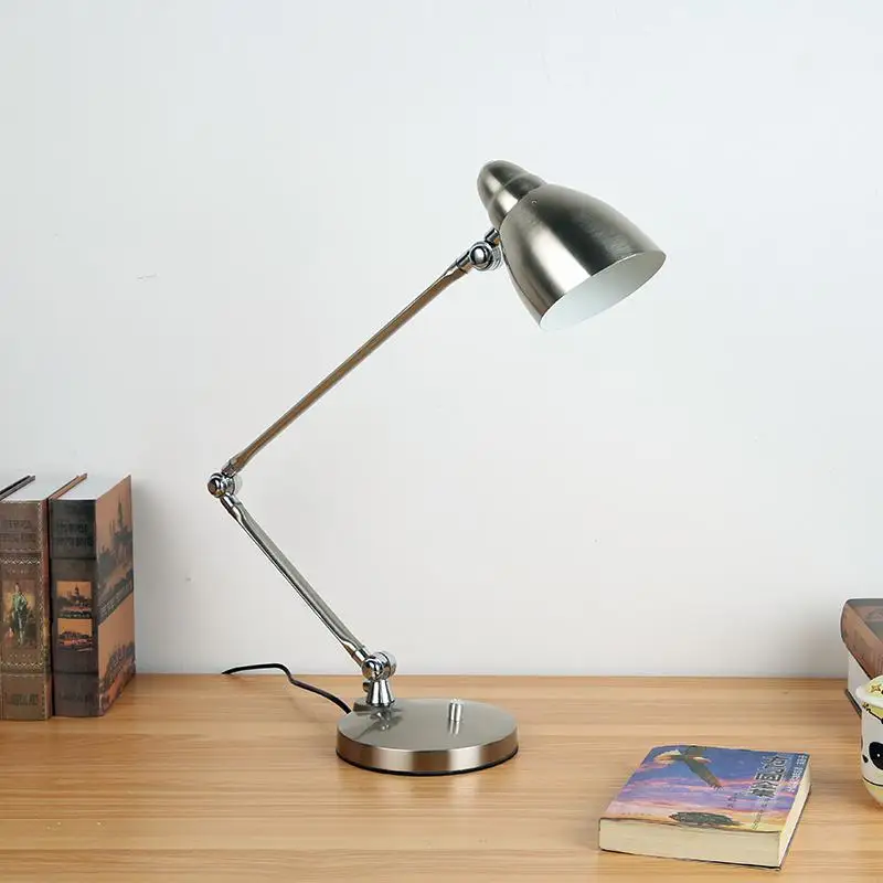 Long Arm Folding Led table desk lamp Chrome Reading Lamp Study Work Office table lighting Reading Eye protection desk led lights