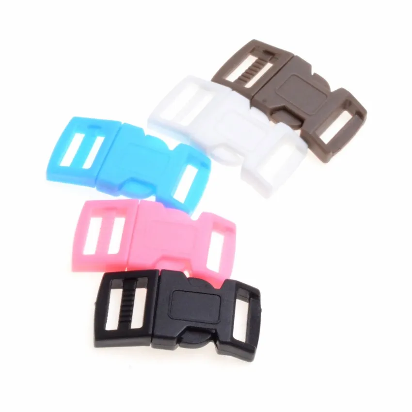 MIAOCHI 5PCS 15mm Colorful Curved Side Release Buckle Clasps For Paracord Bracelet Backpacks Clothes Bags Parts