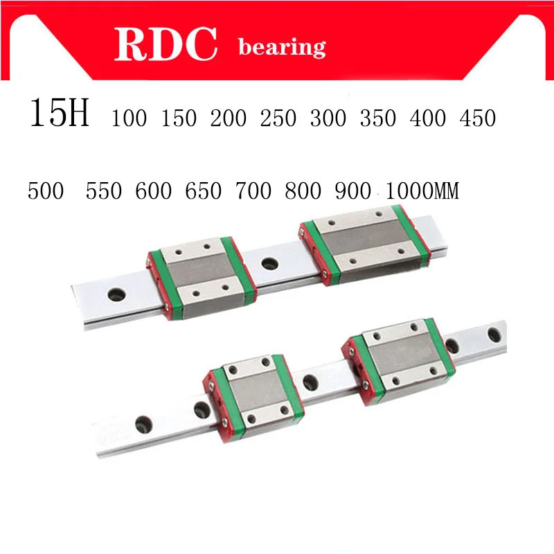 15mm Linear Guide MGN15 L= 100 200 300 350 400 450 500 550 600 700 800 mm linear rail way + MGN15C or MGN15H linear carriage