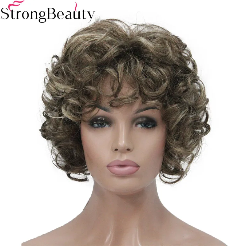 

Strong Beauty Short Curly Wigs Synthetic Hair Capless Women Wig