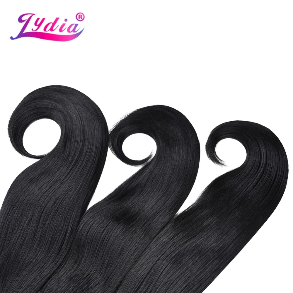 Lydia-Bouncy Curly Synthetic Hair Weave, extensões de cabelo, pacotes de fechamento livre, 18 a 22 \