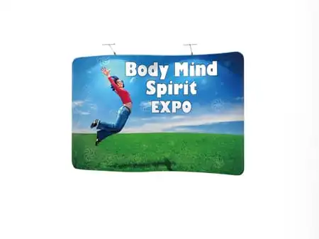 Morning custom display board advertising frame 7x3m  S Shape portable tension fabric backdrop standing board