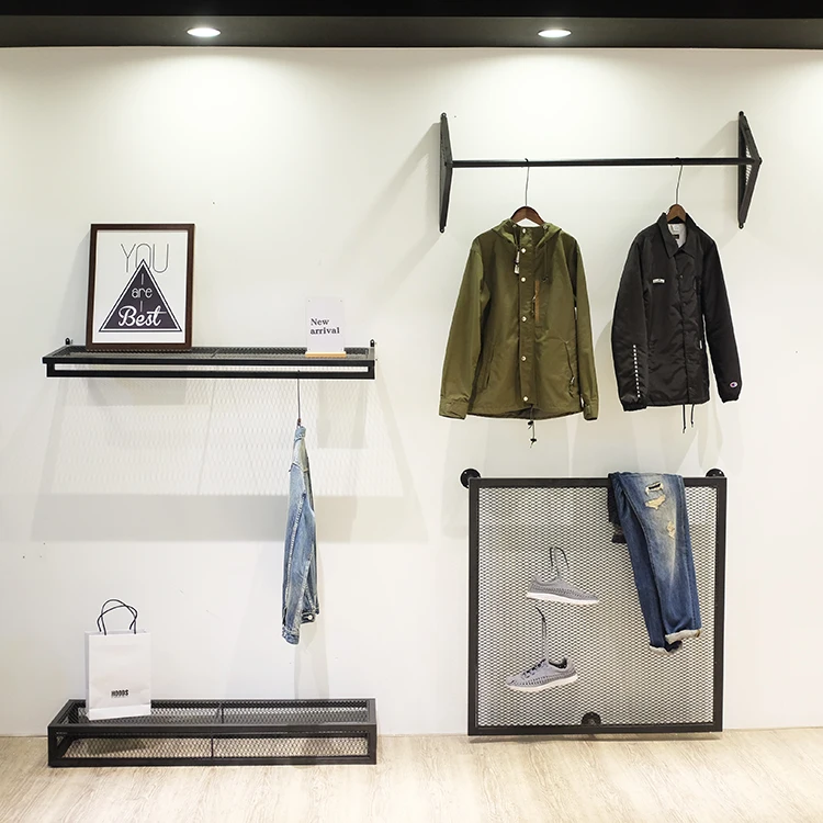 

Wrought iron men and women clothing, children's clothing shop, clothes rack, display rack, wall hanging, pendant, display shelf,