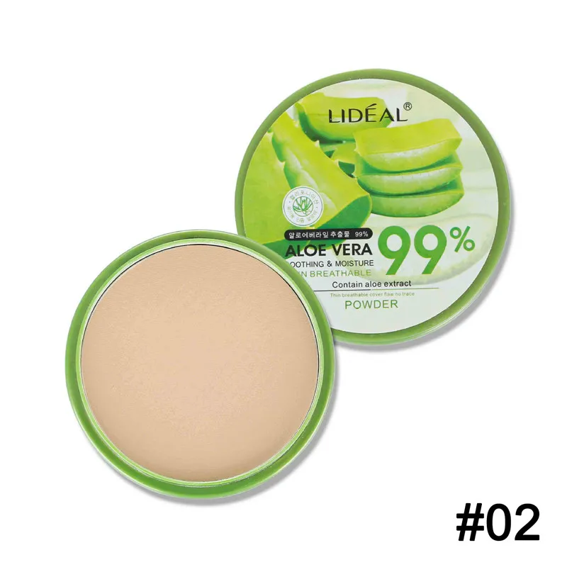 Natural Aloe Vera Face Powder Moisturizing Smooth Foundation Pressed Powder Makeup Concealer Pores Cover Brighten Powder Matte