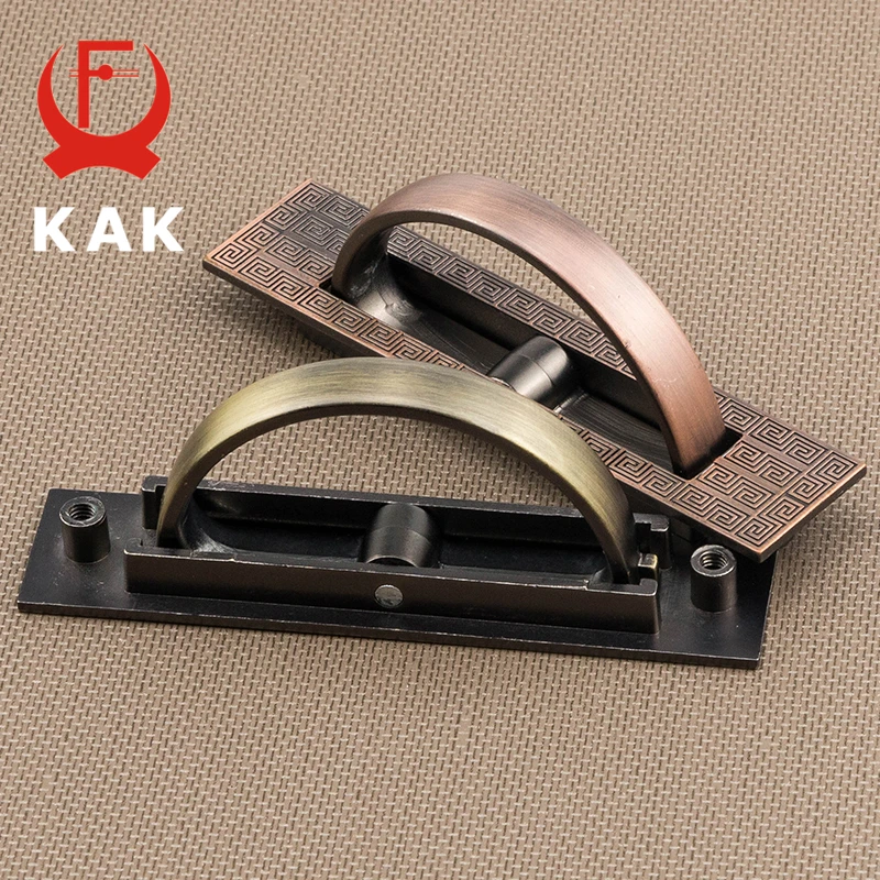 KAK Vintage Tatami Hidden Door Handles Zinc Alloy Recessed Flush Pull Cover Floor Cabinet Handles Furniture Handles Hardware