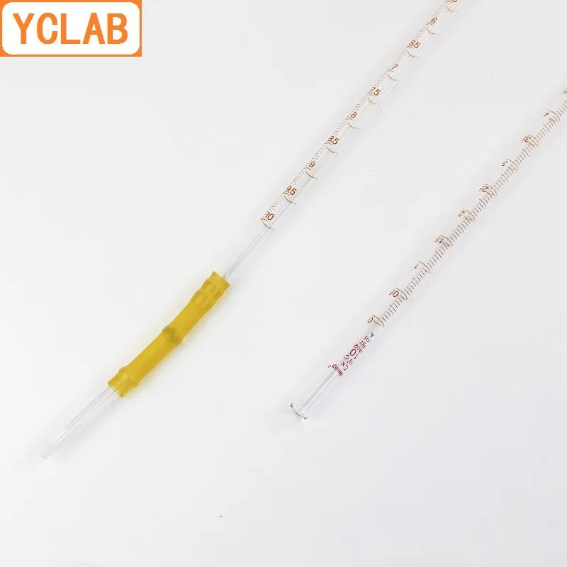 YCLAB 50mL Burette with Rubber Tubing Connection Clear Glass Head and Tip for Alkali Class A Laboratory Chemistry Equipment