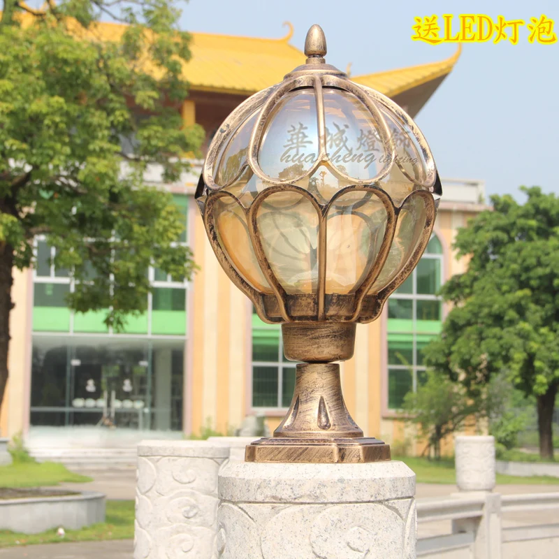 Waterproof Outdoor Pillar Lamp Earth lighting pole caplights global wall light ball lamp post aluminum Column Lamp