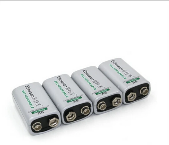 6 قطعة ETINESAN 550mAh 9v ليثيوم أيون قابلة للشحن البطارية اورن ، مروحة ، سماعة ، الهاتف ، ميكروفون ، لوحة المفاتيح اللاسلكية والماوس ، لعبة