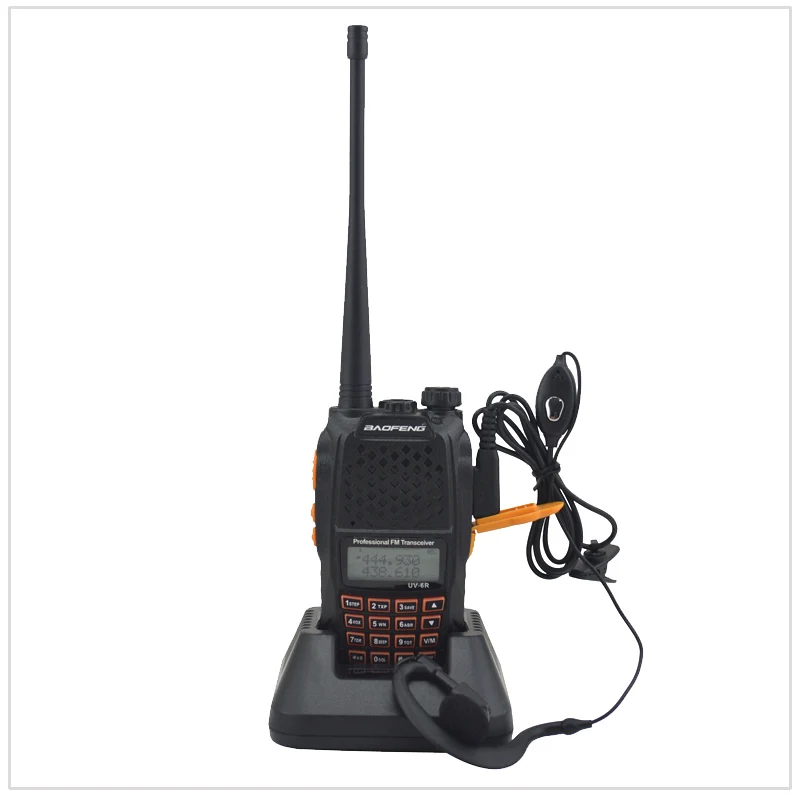 Walkie Talkie Dual Band Baofeng UV-6R 136-174MHz&400-520MHz Dual Band Two Way Radio FM Transceiver w/ Earpiece & NA-771 Antenna