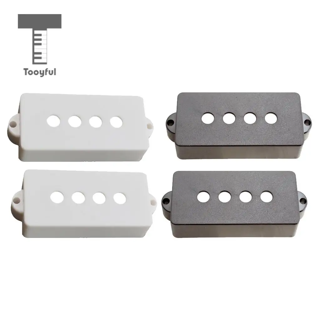 Tooyful 2 Pieces Plastic 4-String Electric Bass Open Pickup Covers Shells for PB Precision Bass Parts