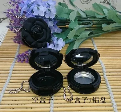 

wholesale 200pcs black flower eye shadow/blusher/face cream packing box (20mm aluminum plate)