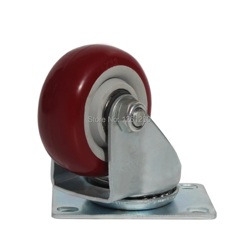 Rodízio de rolamento PU de 4 polegadas Universal Mudo Industrial Carros pequenos Roda de reboque de cama médica com freio